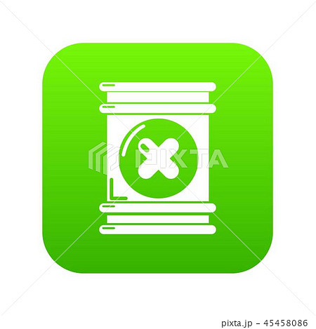 Toxic waste container icon green vector 45458086