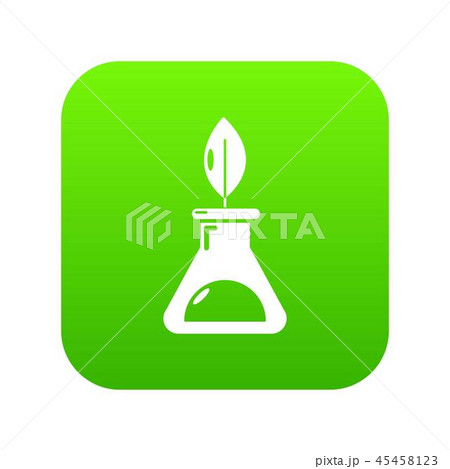 Ecology chemical test tube icon green vector 45458123