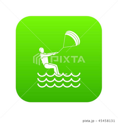 man takes part at kitesurfing icon digital green 45458131