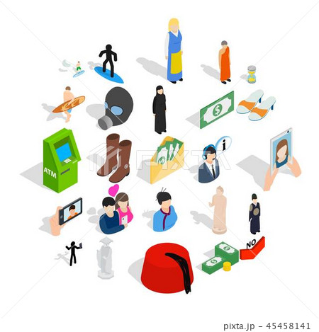 Individual icons set, isometric style Individual icons set, isometric style 45458141