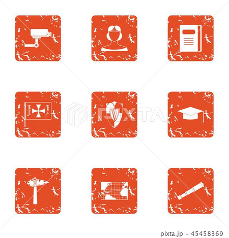 Hidden camera icons set, grunge style 45458369