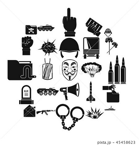 War icons set, simple style War icons set, simple style 45458623