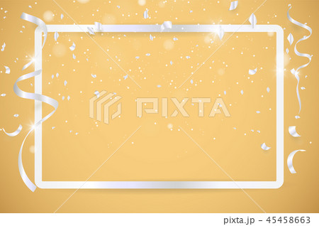Silver confetti celebration on gold background 45458663