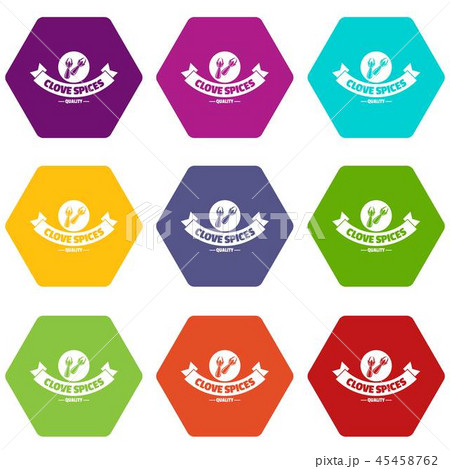 Clove spice icons set 9 vector 45458762