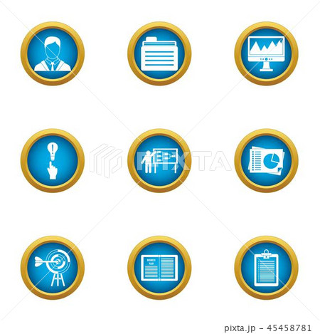 Department of commerce icons set, flat style 45458781