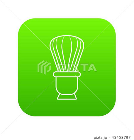 Shaving brush icon green vector 45458797