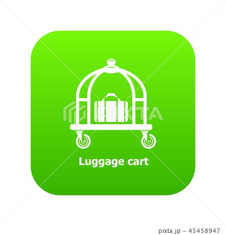 Luggage cart icon green vector 45458947