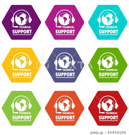 Technical support icons set 9 vector 45459109