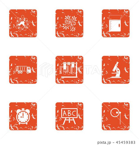 Explore the microworld icons set, grunge style 45459383