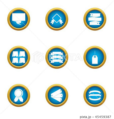 Name badge icons set, flat style Name badge icons set, flat style 45459387