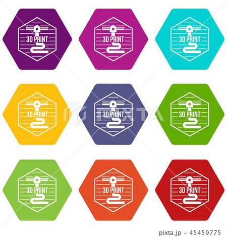 Modern 3d printing icons set 9 vector Modern 3d printing icons set 9 vector 45459775