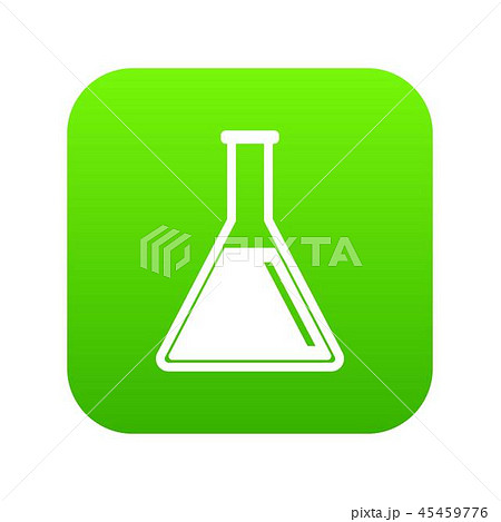 Test tube with oil icon digital green Test tube with oil icon digital green 45459776