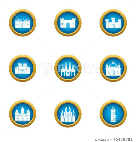 Spire icons set, flat style 45459783