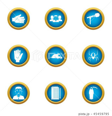 Cyber interface icons set, flat style 45459795