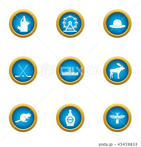 Canada peace icons set, flat style 45459833