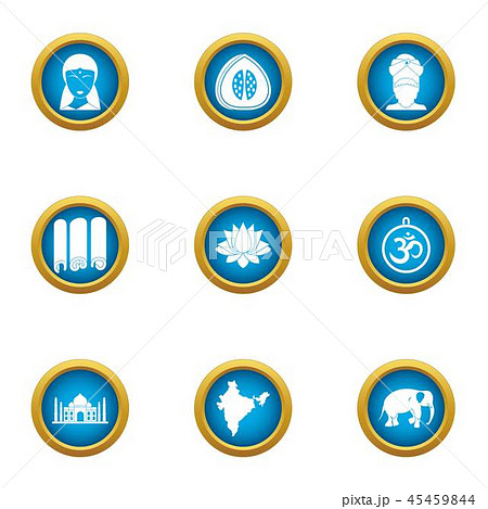 Riding east icons set, flat style 45459844