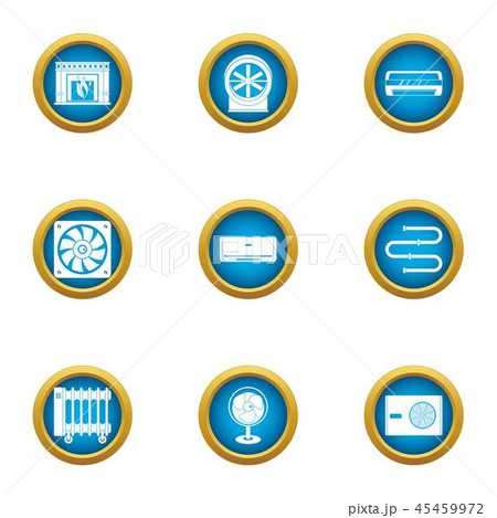 Lukewarm icons set, flat style Lukewarm icons set, flat style 45459972