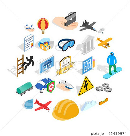 Belay icons set, isometric style Belay icons set, isometric style 45459974