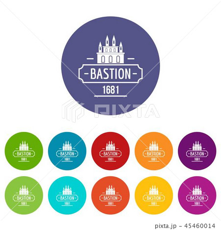 Royal bastion icons set vector color 45460014
