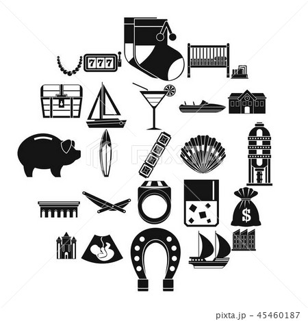 Wealth icons set, simple style Wealth icons set, simple style 45460187