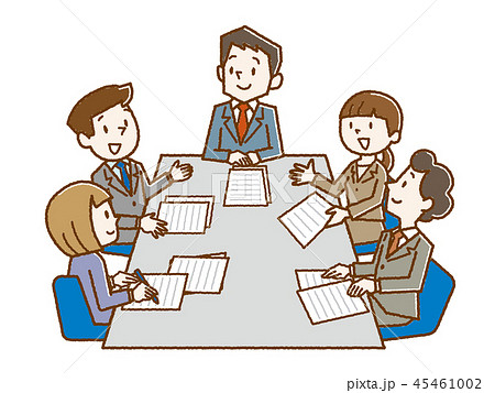 ビジネス 会議 打ち合わせ 手描き風 ビジネス 会議 打ち合わせ 手描き風 45461002
