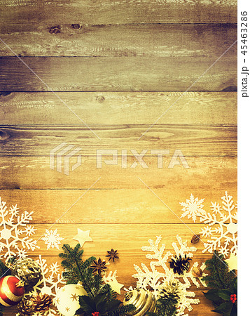 背景-木目-クリスマス-飾り 45463286