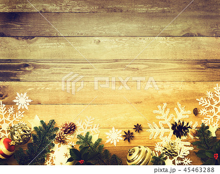 背景-木目-クリスマス-飾り 45463288