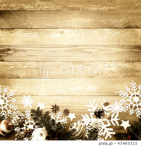 背景-木目-クリスマス-飾り 45463315