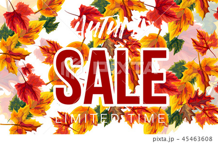 Stylish banner with autumnal sale Stylish banner with autumnal sale 45463608