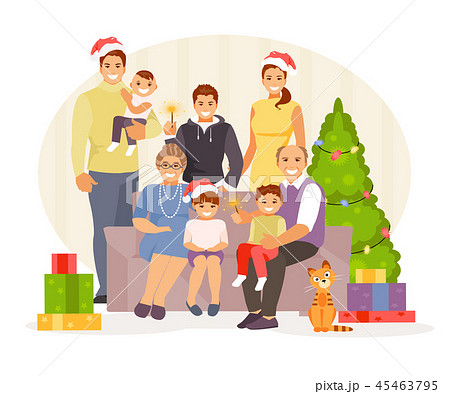 Family Christmas vector Family Christmas vector 45463795