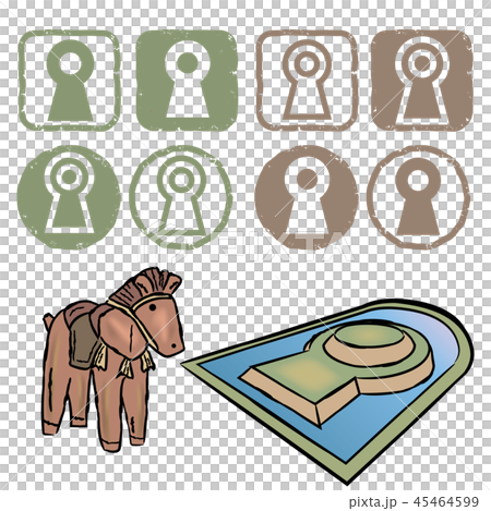 古墳とレトロアイコンセット 45464599