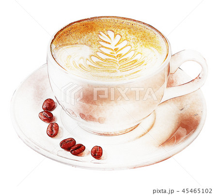 コーヒー カプチーノ 空のイラスト素材 45465102 Pixta