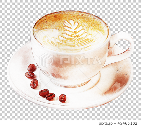 コーヒー カプチーノ 空のイラスト素材 45465102 Pixta