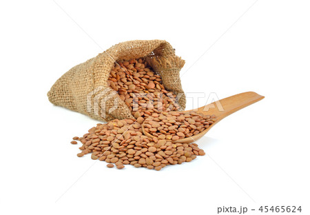 Lentils bean on white background 45465624