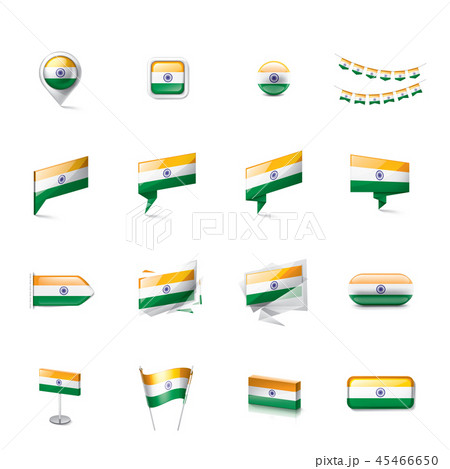 India flag, vector illustration on a white... - Stock Illustration  [45466650] - PIXTA