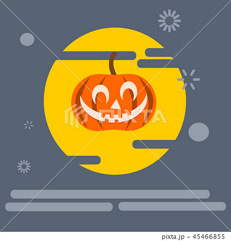 Halloween day pumpkin head on Full moon 45466855