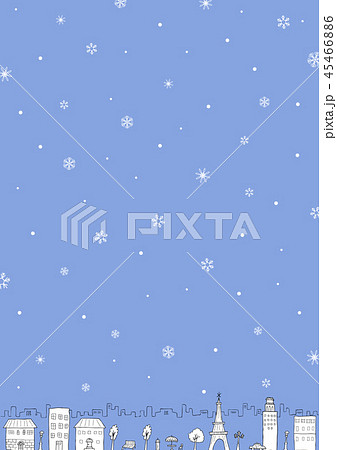 手描き　街並み　雪 45466886
