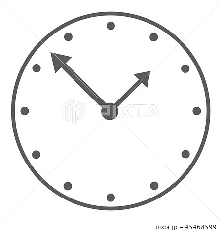 時計 時間 アナログ時計 イラスト アイコンのイラスト素材 [45468599