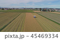 北海道深川市稲刈り空撮 45469334