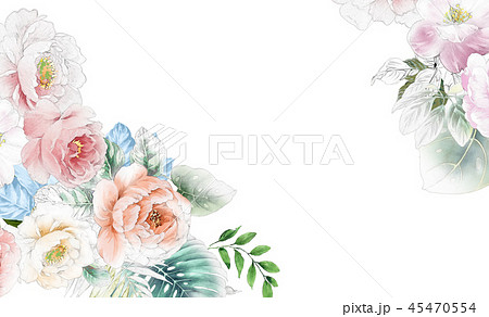 透明水彩 水彩画 花 45470554