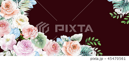 透明水彩 水彩画 花 45470561