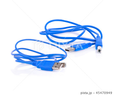 USB cable isolated on a white background. USB cable isolated on a white background. 45470949