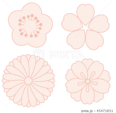 和の花セットのイラスト素材 和の花セットのイラスト素材