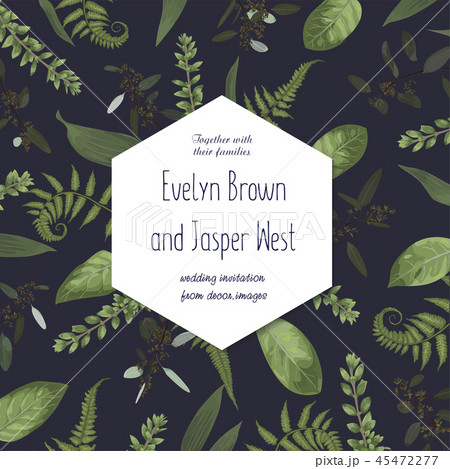 Wedding floral invitation. Vector watercolor  45472277