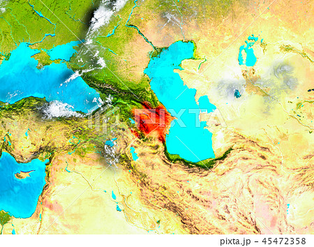 Azerbaijan in red on Earth 45472358