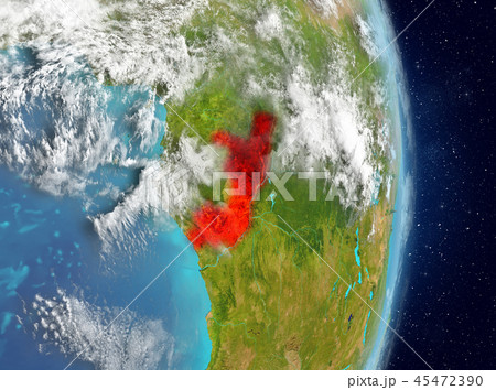 Orbit view of Congo in red 45472390