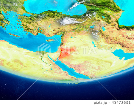 Jordan on globe from space Jordan on globe from space 45472631