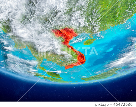 Vietnam on globe from space Vietnam on globe from space 45472636