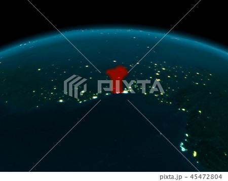 Orbit view of Benin at night 45472804
