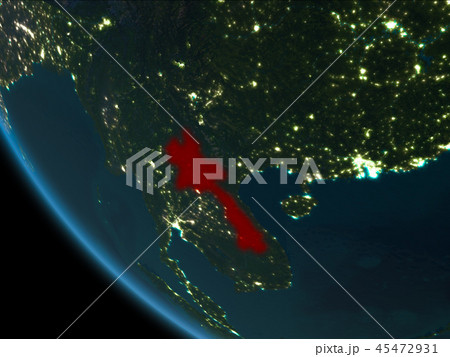 Laos at night from orbit Laos at night from orbit 45472931